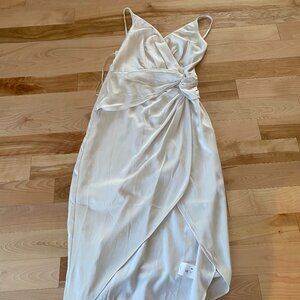 Express White Drape Midi Dress